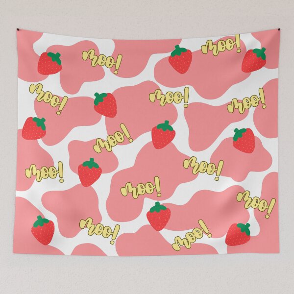 Item preview, strawberry cow pattern designed and sold by riley-blue.