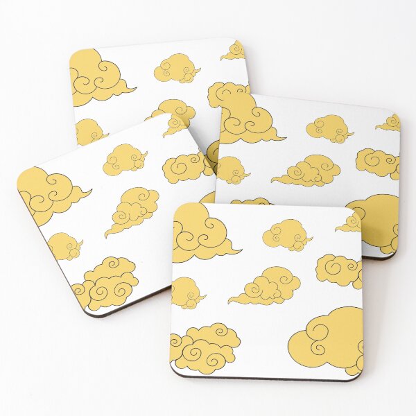 Item preview, Cute Yellow Clouds on White designed and sold by unicornmoodz.