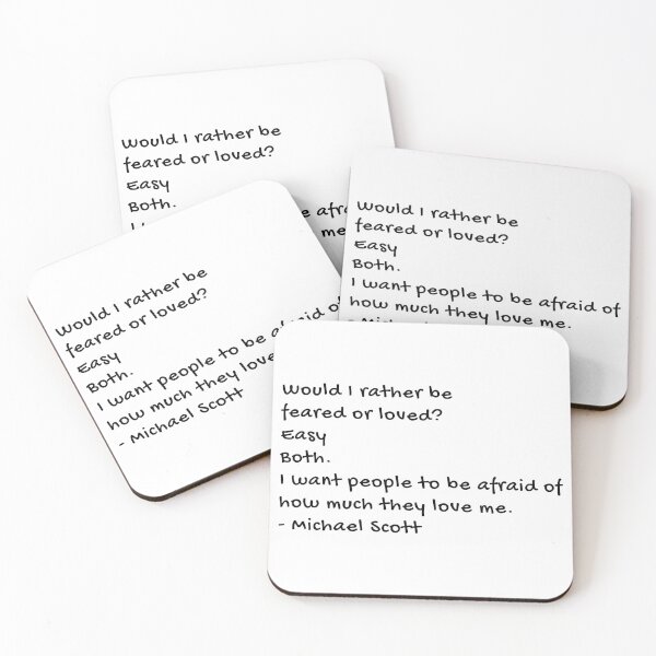 Item preview, Michael Scott Quote Feared or Loved designed and sold by Ka1830.