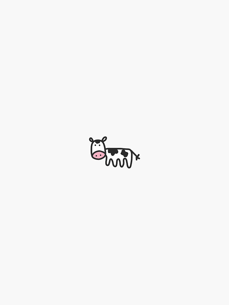 Thumbnail 3 of 3, Sticker, Mini Cow (Pink Nose) designed and sold by angelinalee13.