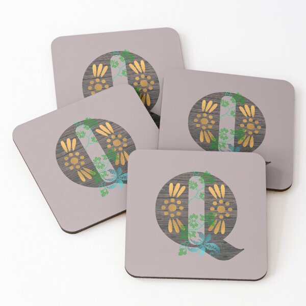 Item preview, Wood and Gold Monogram Q designed and sold by StitchyWitchy.