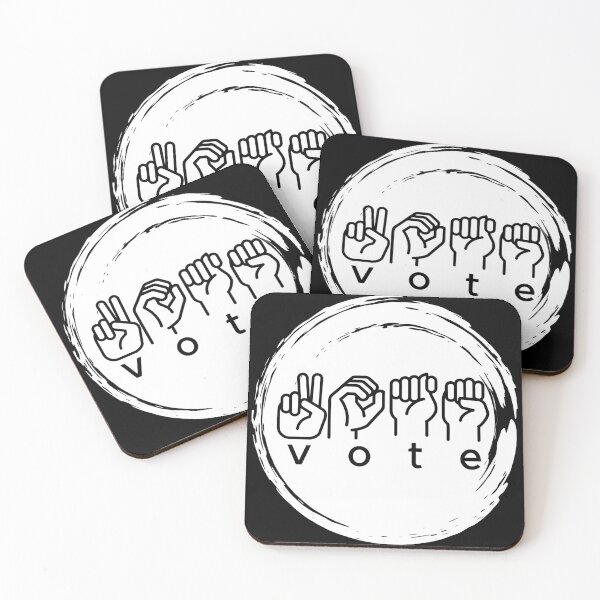 Item preview, VOTE in American Sign Language (ASL) White Circle designed and sold by LilWildflowers.