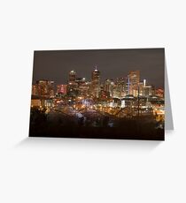 Denver Skyline At Night Greeting Card