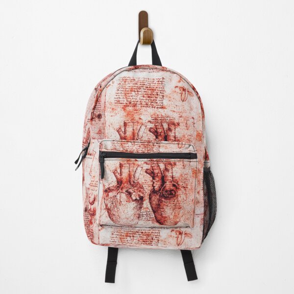 Item preview, Heart And Its Blood Vessels. Leonardo Da Vinci Anatomical Drawing, Antique Red Monochrome designed and sold by BulganLumini.