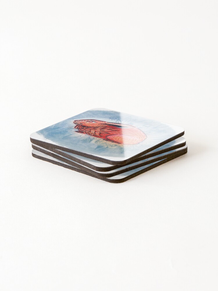 Thumbnail 4 of 5, Coasters (Set of 4), Red Rabbit designed and sold by -SoJa-.