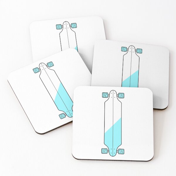 Item preview, Longboard Skateboard Blue & White designed and sold by Fangpunk.
