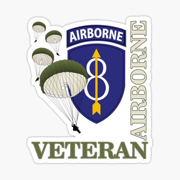 Airborne Veteran 8th Infantry Division Sticker