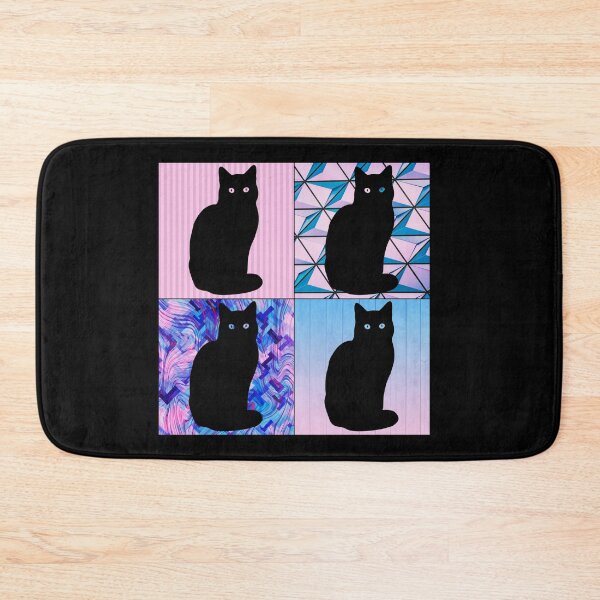 Item preview, Black Cat Pink And Blue Four Cat Meme designed and sold by SerendipityNow.
