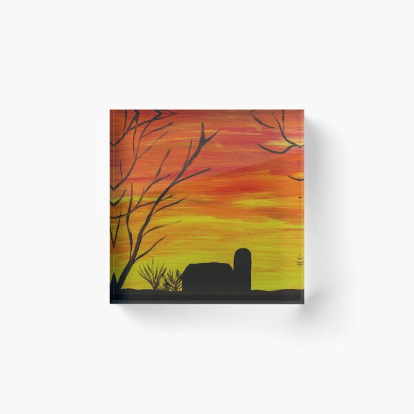 Item preview, Fire Over the Barn (Acrylic Painting) designed and sold by Lori Ackley.