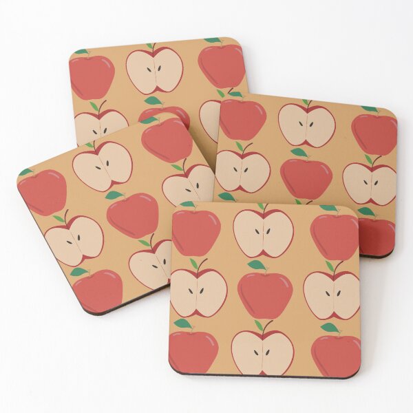 Item preview, Red Apple Pattern with Mustard Background designed and sold by MaryaMeerkat.