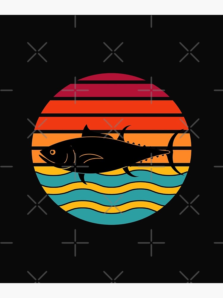 Bluefin Tuna Fishing, Vintage Sunset, Black | Photographic Print