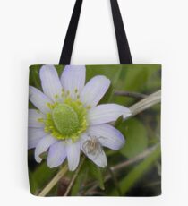 Spider on Blue Windflower Tote Bag