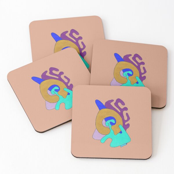Item preview, Abstract coloured forms on beige designed and sold by Melvyn Kahan.