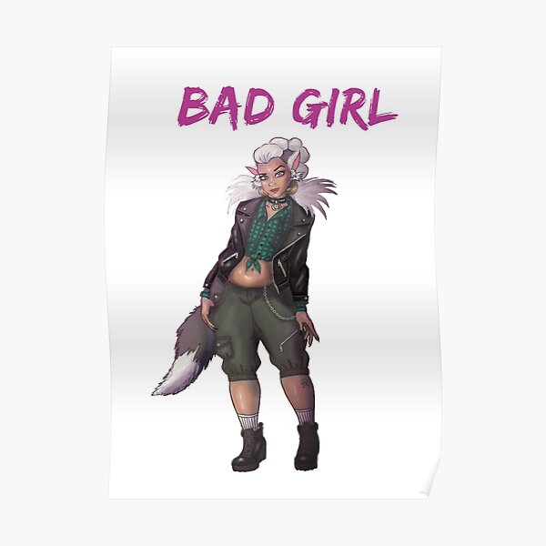 Wolf Girl Posters Redbubble - anime purple hair wolf girl roblox