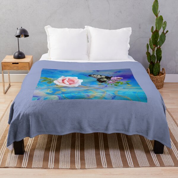 Item preview, Soft Rose butterfly textile art designed and sold by Aquila Light Pictures.