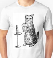 Real Cat Love Beer Slim Fit T-Shirt