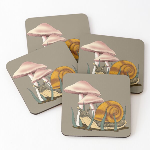 Item preview, Snail and Mushrooms designed and sold by DippyHippie.