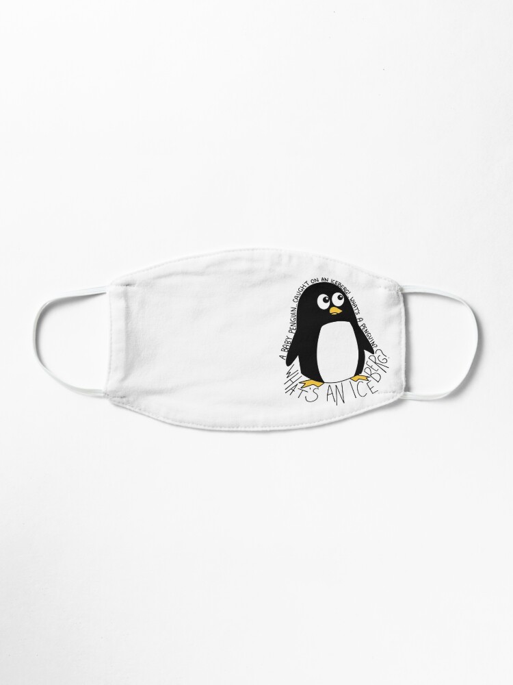 A Baby Penguin Caught On An Iceberg Mask By Fontanezzz Redbubble