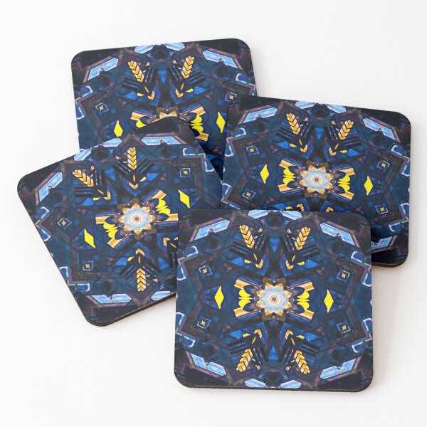 Item preview, Abstract yellow and blue flower designed and sold by BoxOfGraphics.