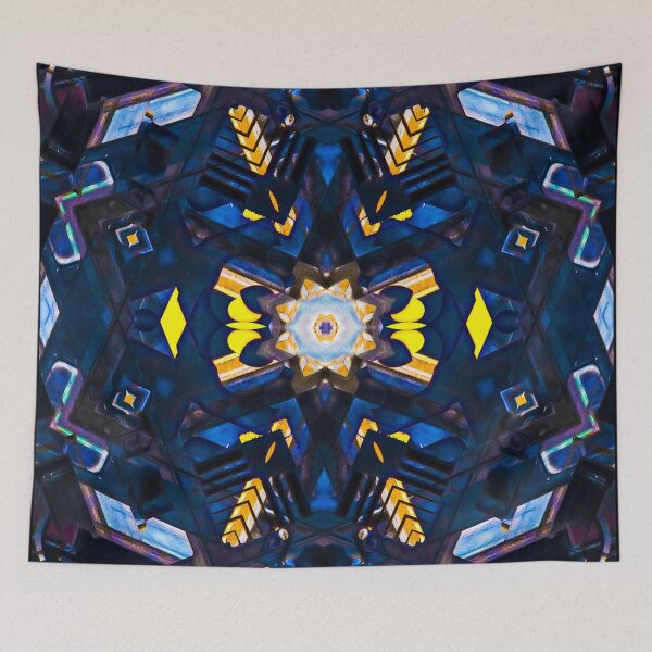 Item preview, Abstract yellow and blue flower designed and sold by BoxOfGraphics.