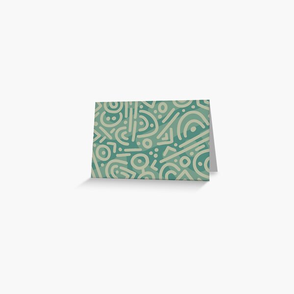Blue Green Doodle Greeting Card