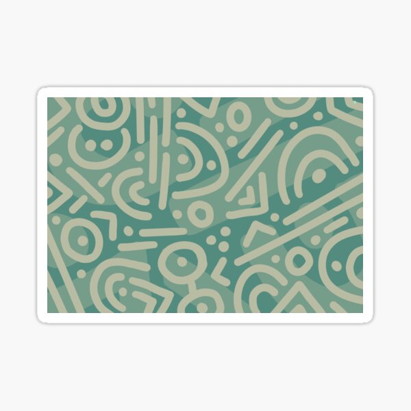Blue Green Doodle Sticker