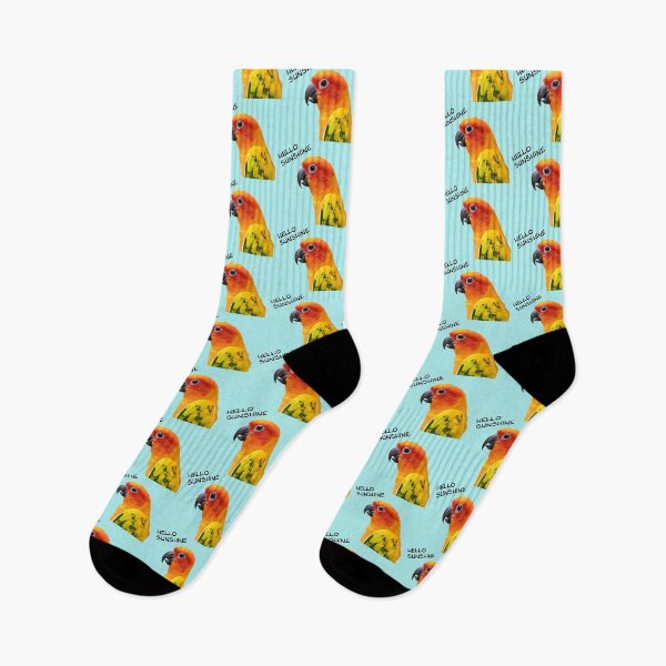 Item preview, Sun Conure says 'Hello Sunshine' designed and sold by wendy4496.