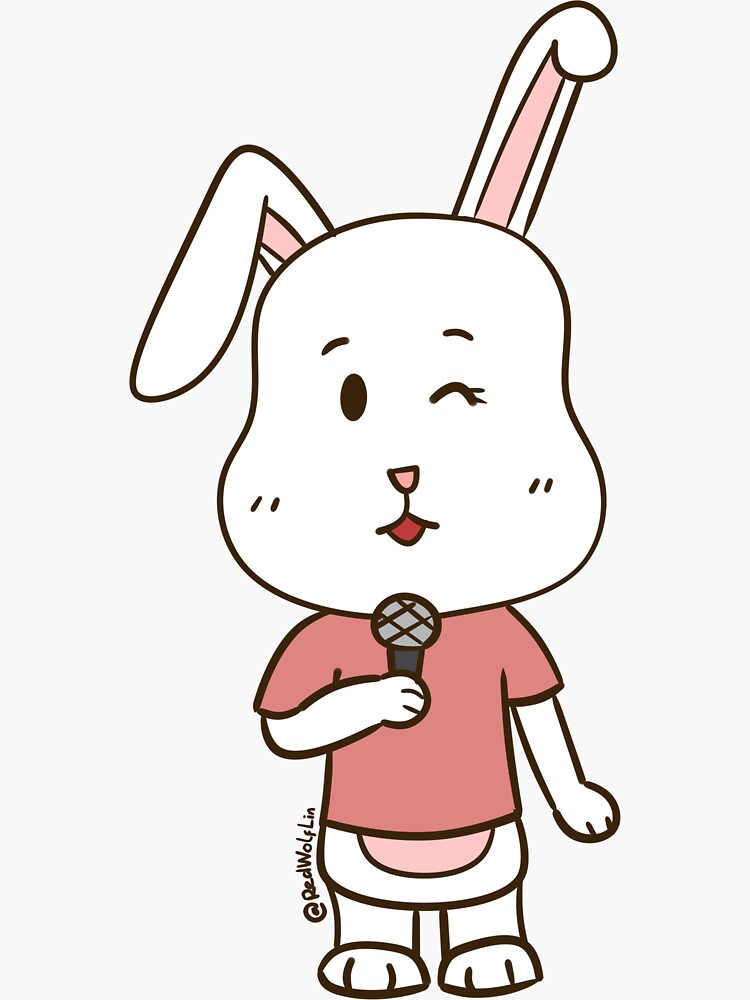 Pegatina «Cute Hope the Rabbit Confiado Cantante» de redwolflin | Redbubble