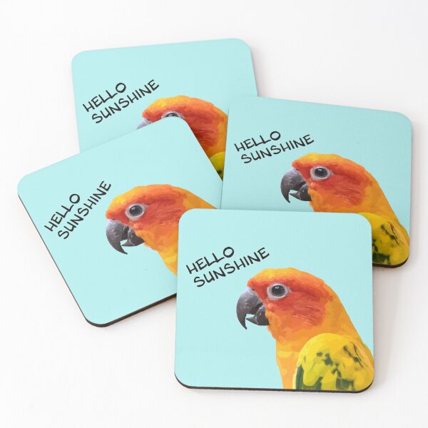 Item preview, Sun Conure says 'Hello Sunshine' designed and sold by wendy4496.