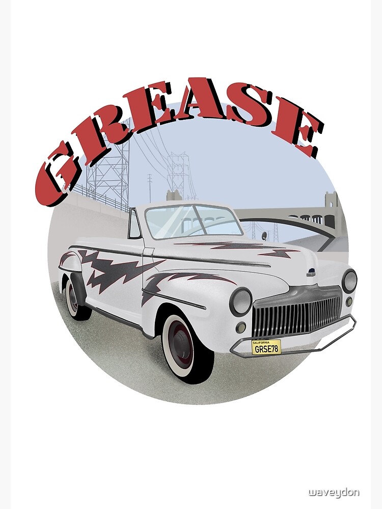 Grease Lightening Poster By Waveydon Redbubble   Flat,750x,075,f Pad,750x1000,f8f8f8 