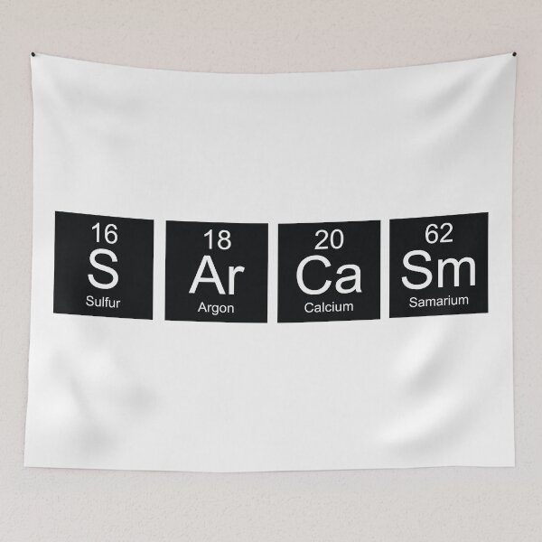 Item preview, Black and White periodic table Sarcasm designed and sold by TamGustam.