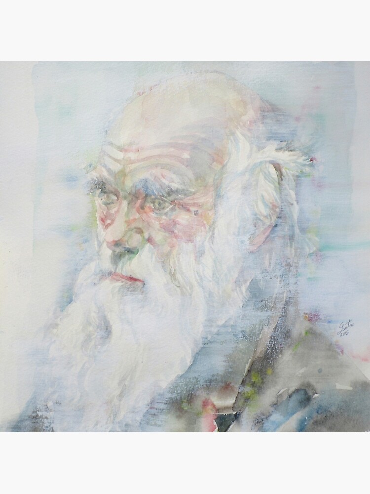 Discover CHARLES DARWIN - watercolor portrait.6 Premium Matte Vertical Poster