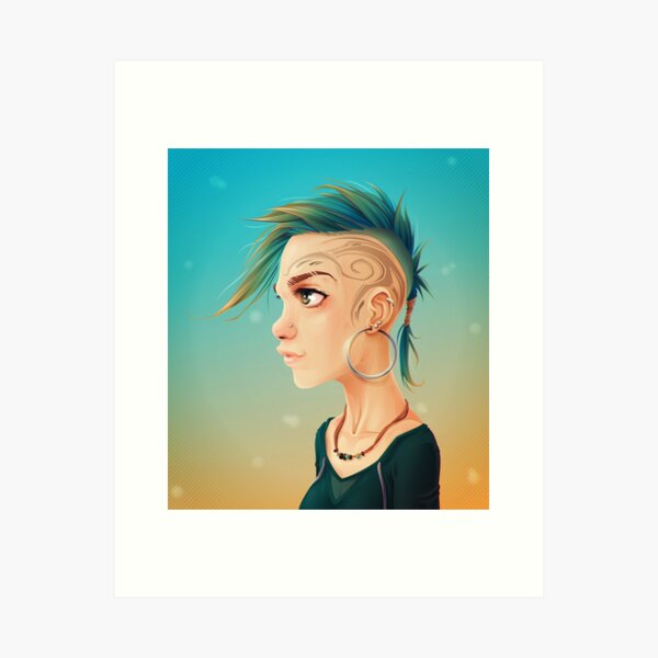 Punk Mohawk, Black and White / ToolCrypto / Pixel Art - Punk