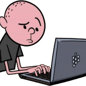 "Karl Pilkington Cartoon Laptop" Sticker for Sale by Warbasaur | Redbubble