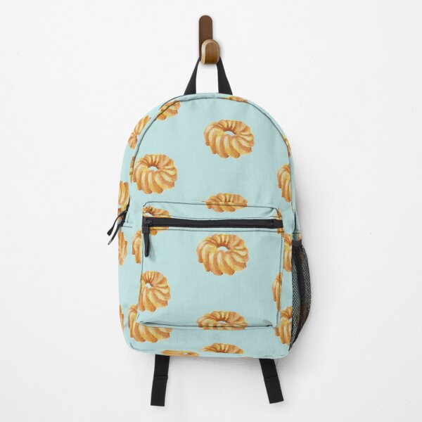 Item preview, Honey Cruller Donut watercolour illustration (blue colour background) designed and sold by tifft.