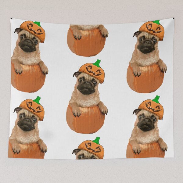 Item preview, Funny Autumn Fall Halloween Pumpkin Pug Dog Puppy designed and sold by MOKA META.