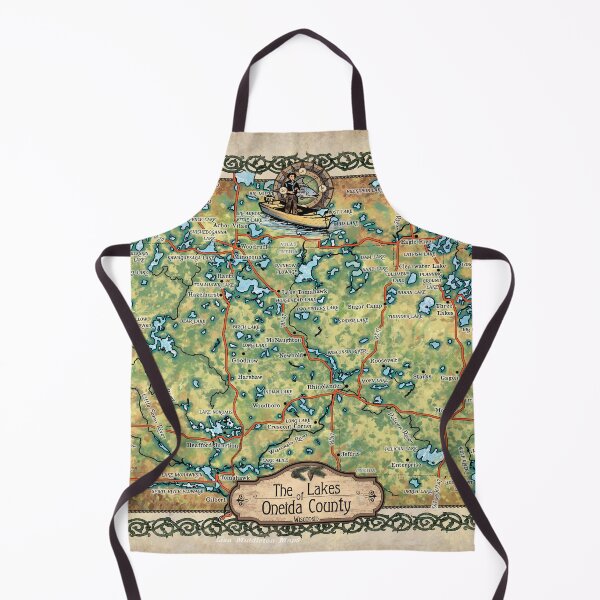 Item preview, Lakes Of Oneida County Wisconsin map Eagle River Rhinelander map art Lisa Middleton Maps wholesale and hand paintings designed and sold by Lisamiddleton.