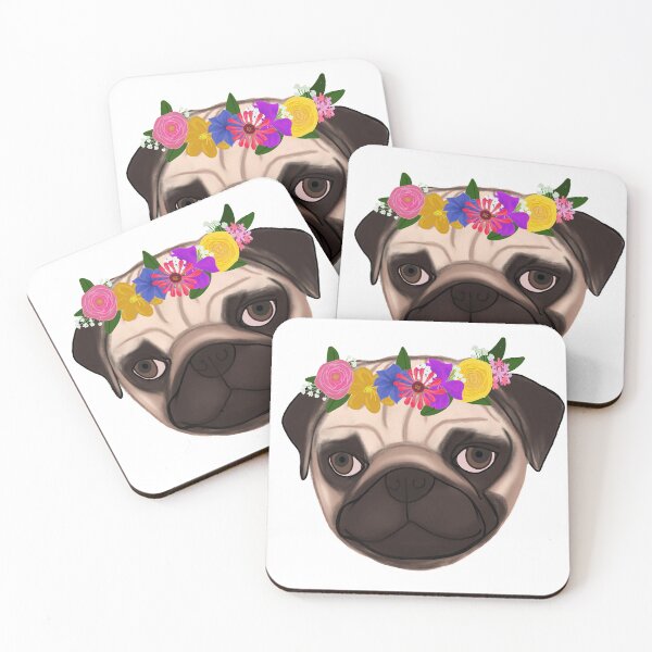 Item preview, Pug with flower crown drawing. designed and sold by Jaclyn8smith8.