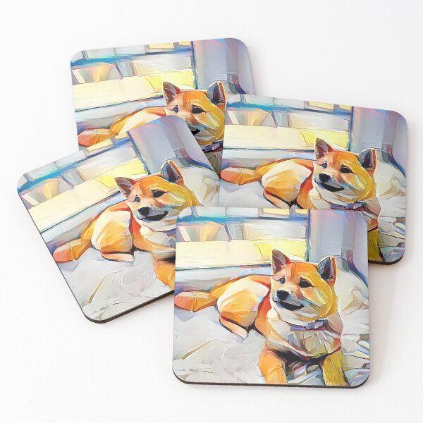 Item preview, Shiba Inu in the style of Wayne Thiebaud designed and sold by Designwebjae.
