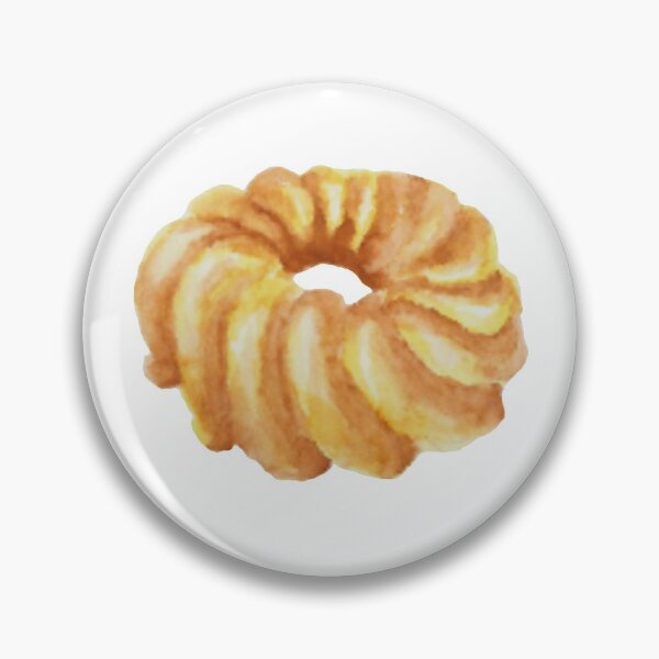 Item preview, Honey cruller donut watercolour illustration (white background) designed and sold by tifft.