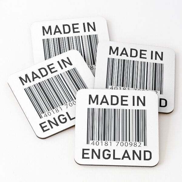 Item preview, Made in England Barcode Design on White designed and sold by ArqDezines.