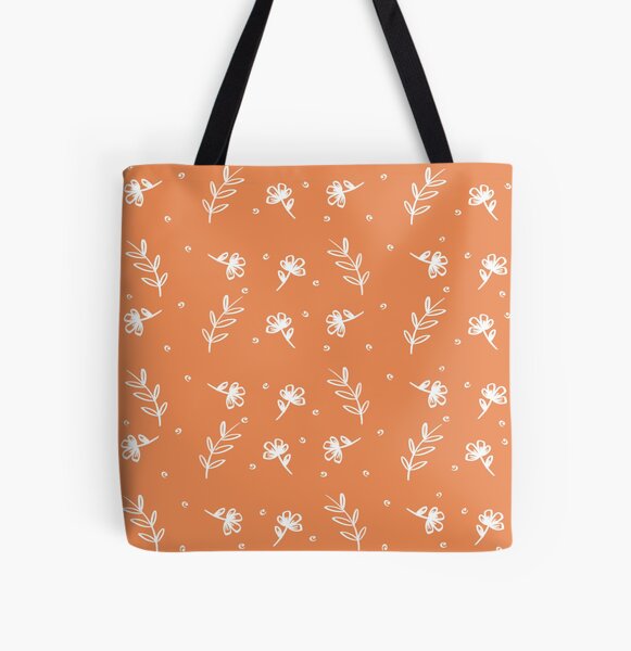 Floral - Rust All Over Print Tote Bag