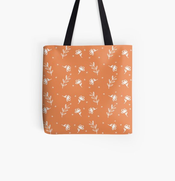 Floral - Rust All Over Print Tote Bag