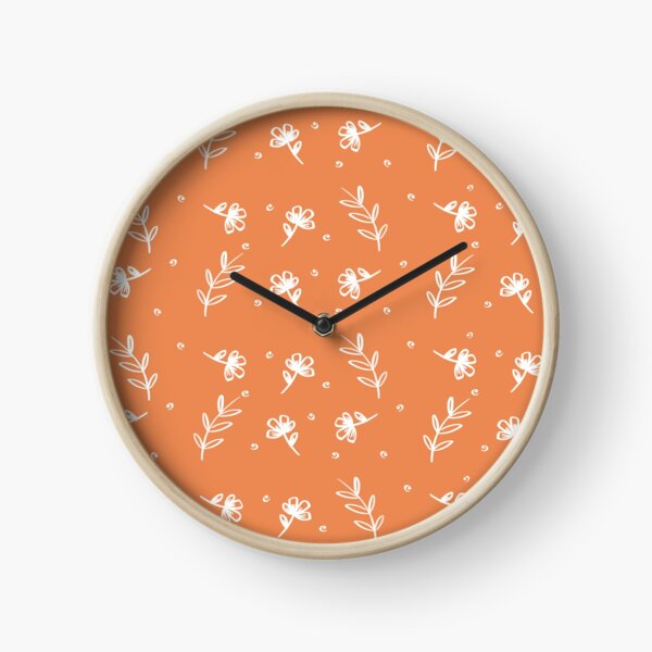 Floral - Rust Clock