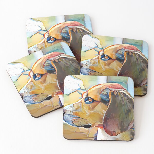 Item preview, Beagle oil painting in the style of Wayne Thiebaud  designed and sold by Designwebjae.