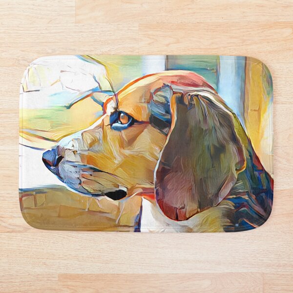 Aperçu de l'œuvre Beagle oil painting in the style of Wayne Thiebaud  créée et vendue par Designwebjae.