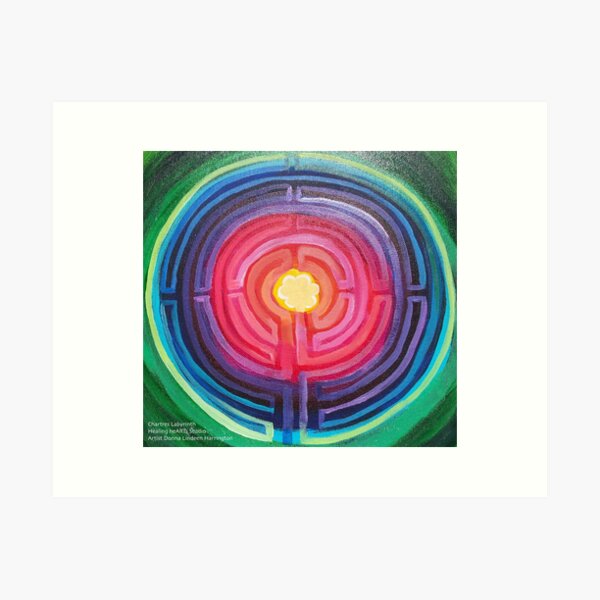 Item preview, Chartres Labyrinth painting by Artist Donna Lindeen Harrington designed and sold by LabyrinthsbyDLH.