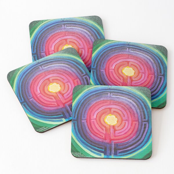 Item preview, Chartres Labyrinth painting by Artist Donna Lindeen Harrington designed and sold by LabyrinthsbyDLH.