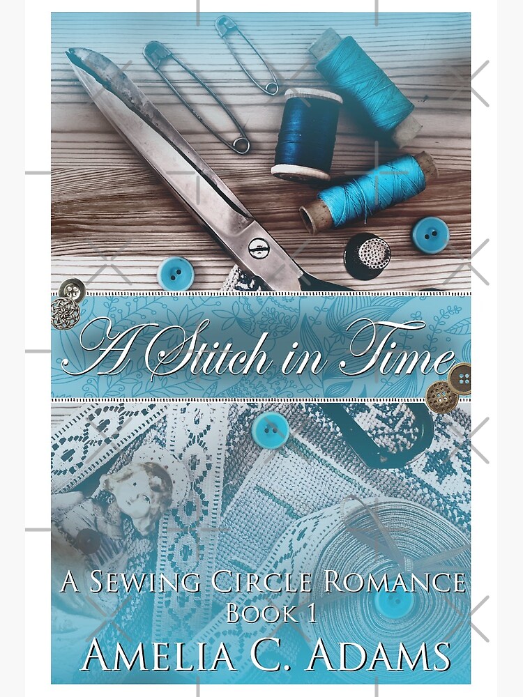 Thumbnail 2 of 2, Art Board Print, A Stitch in Time by Amelia C. Adams designed and sold by dogbone42.