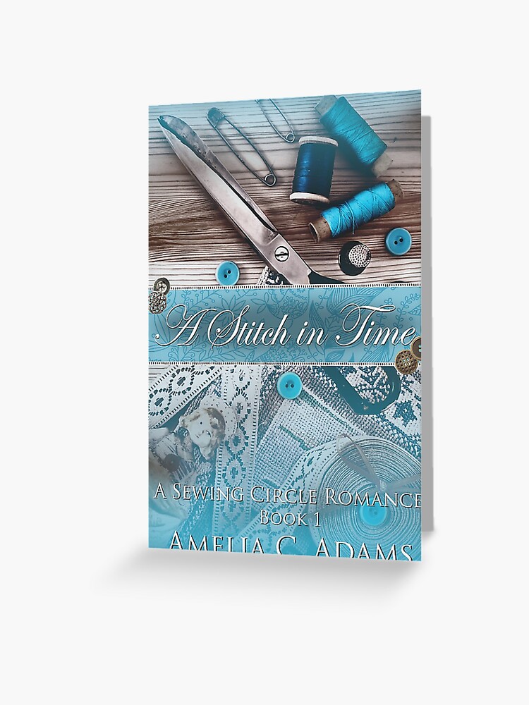 Thumbnail 1 of 2, Greeting Card, A Stitch in Time by Amelia C. Adams designed and sold by dogbone42.